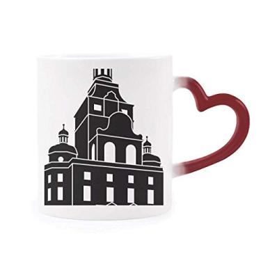 Imagem de Caneca alemã famosa com arquitetura sensível ao calor, copo de grés que muda de cor vermelha