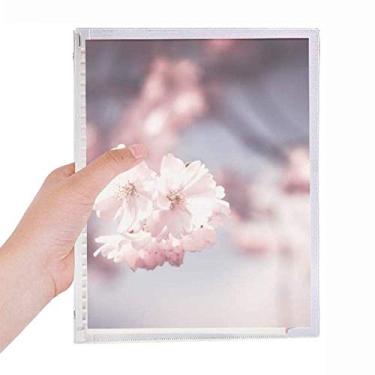 Imagem de Caderno de flores brancas, rosa e brancas, folhas soltas, diário recarregável, papelaria