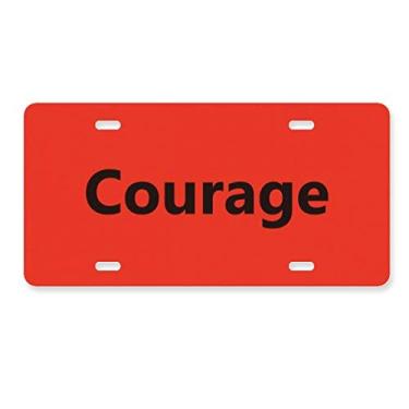 Imagem de DIYthinker Palavra de coragem, frases inspiradoras, placa de licença para decoração de carro, acessório de aço inoxidável