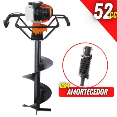 Imagem de Perfurador de Solo Vulcan Trent VPS520 2T 52cc 2,5hp Forte e Potente Para Uso na Agricultura Acompanha Broca 80x30cm Com Pino Trava + Amortecedor