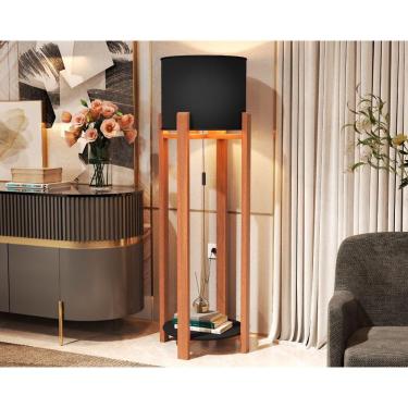 Imagem de Luminária De Chão Austria Com Pés De Madeira Maciça