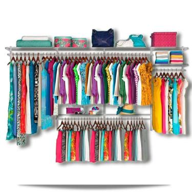 Imagem de Roupeiro aramado quarto pequeno closet feminino solteiro 3,40 BR