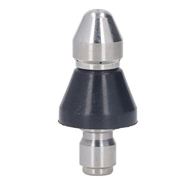 Imagem de Bocal turbo robusto, mini lavadora de pressão de 5000 PSI pontiaguda para vaso sanitário (cabeça intermediária traseira 6 furos de 9,5 mm NPT)