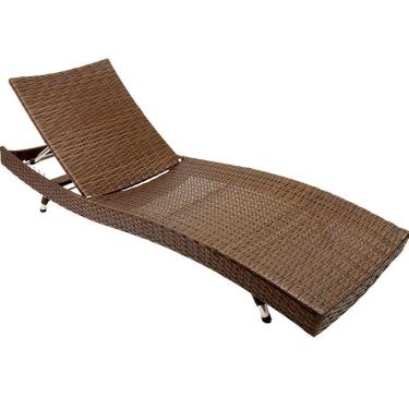 Imagem de Espreguiçadeira em Alumínio e Fibra Sintética - Piscina, Jardim, Decoração Trama 