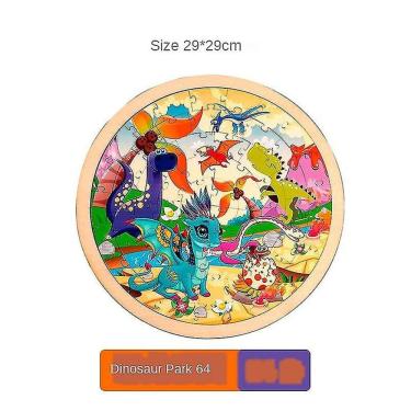Imagem de Puzzle redondo de madeira brinquedos educacionais para crianças 3-7 anos 