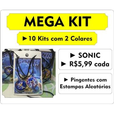 Imagem de MEGA KIT - Pack com 10 Kits com 2 Colares SONIC - (5,99 cada) Ótimo para Lembrancinha
