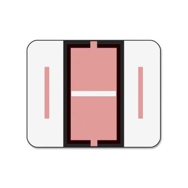 Imagem de Etiqueta alfabética codificada por cor estilo barra Smead, 3,8 cm de largura x 2,5 cm de comprimento - 500 / rolo - rosa