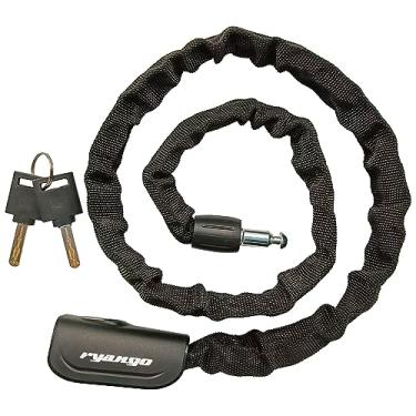 Imagem de RYANGO Cadeado de corrente de bicicleta, travas de bicicleta antifurto, trava de bicicleta com 2 chaves, cadeado de corrente de bicicleta para bicicleta, motocicleta, e-bike, scooter, portão, porta, cerca