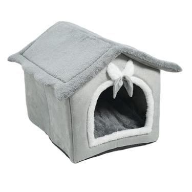 Imagem de ＫＬＫＣＭＳ Adorável cama de gato casa quente caverna ninho canil removível inverno pet almofada quente gatinho abrigo casa animal de estimação para gatos, eu