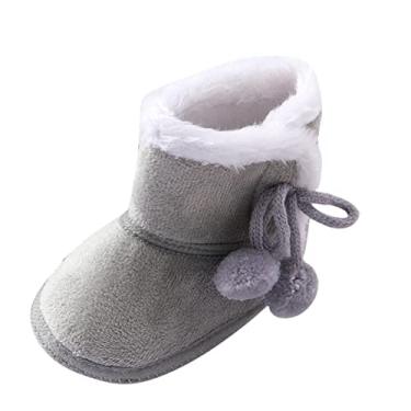 Imagem de Macaquinho infantil para meninos botas macias para meninas botas meninos sapatos de bebê infantil sapatos de menina tamanho 9, Cinza, 0-3 Months Infant