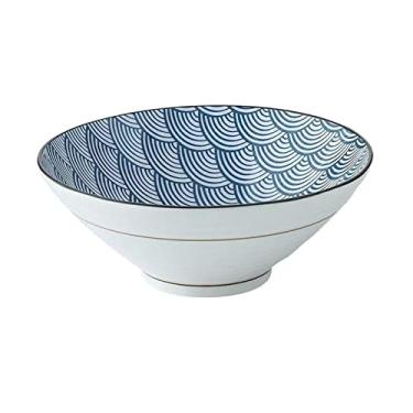 Imagem de GUIPAIHAI Tigela de cerâmica para macarrão de 20 cm com formato de chifre criativo para casa tigela de sopa quente (cor: B)