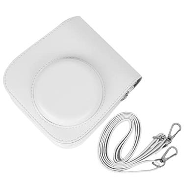 Imagem de Bolsa De Couro PU Para Fujifilm Instax Mini 11, Bolsa De Transporte Com Alça Ajustável E Mini Bolsa De Armazenamento De Fotos, Bolsa Para Câmera De Viagem(branco)