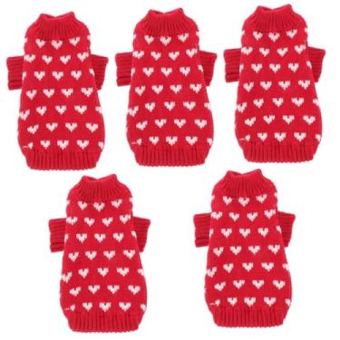 Imagem de YARNOW 5 Unidades suéter de cachorro fantasias roupas de cachorro casaco térmico para cachorro roupas quentes para cachorro fofa roupa para cachorro Acessórios Colete decorar
