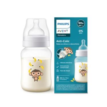 Imagem de Mamadeira Anti-colic Philips Avent SCY121/03 Decorada Macaco 260ml