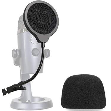 Imagem de Yeti Nano Mic Pop filtro com espuma Winscreen – 10 cm 3 camadas de proteção contra vento e capa de vento de espuma para microfone Blue Yeti Nano para melhorar a qualidade de som da YOUSHARES