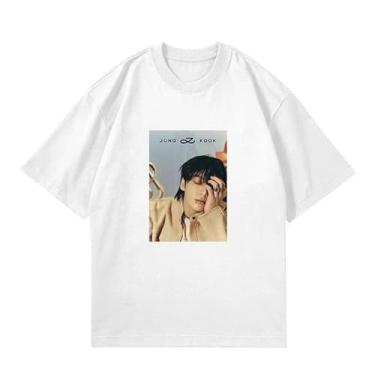 Imagem de Camiseta Jungkook Solo Golden Photo Print K-pop Merchandise Support para fãs de Jeon Jung-kook, Branco B, P