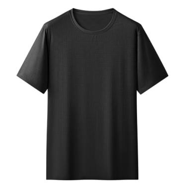Imagem de Camiseta Masculina De Verão Com Estampa Digital, Gola Redonda, Manga Curta, Não Ferro, Resistente A Rugas (Color : Black, Size : 7XL)