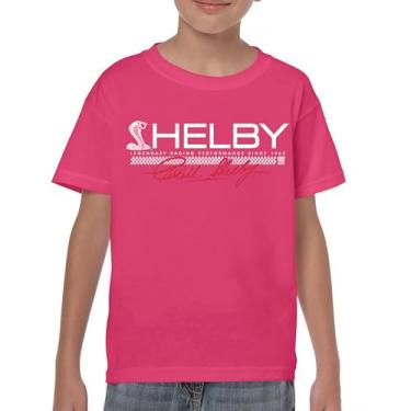 Imagem de Camiseta juvenil Shelby Legendary Racing Performance Since 1962 Mustang Cobra GT Muscle Car GT500 Powered by Ford Kids, Rosa choque, M