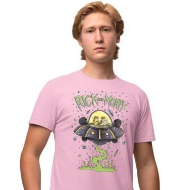 Imagem de Camisa Camiseta Genuine Grit Masculina Estampada Algodão 30.1 Rick e Morthy - GG - Rosa Bebe