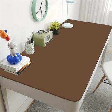 Imagem de UEAUY Tapete de mesa de couro PU antiderrapante à prova d'água protetor de mouse pad grande para mesa de escritório e trabalho doméstico marrom 50 x 160 cm