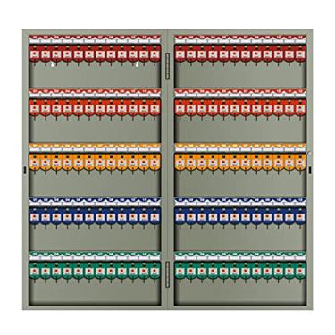 Imagem de Armário de chaves externo pátio jardim caixa de armazenamento de metal montada na parede resistente e durável 72/96/120 furos (cor: cinza, tamanho: 120 furos) (cinza 120 furos)