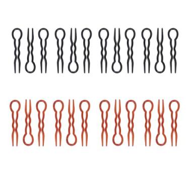 Imagem de 24 pinos em forma de U, pino de coque de plástico, espiral rápida, trança de cabelo, ferramenta invisível de modelagem de cabelo para mulheres e meninas