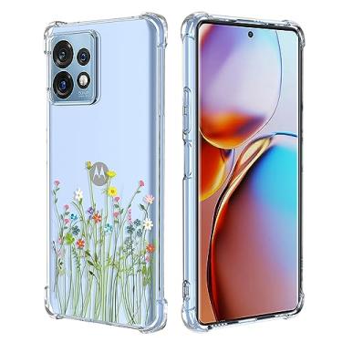 Imagem de GTBDEKI Capa de telefone para Moto X40/Motorola Edge 40 Pro/Motorola Edge Plus 2023 XT2301-5, capa transparente com padrões de jardim de flores capa protetora para celular Motorola Moto X40 5G buquê