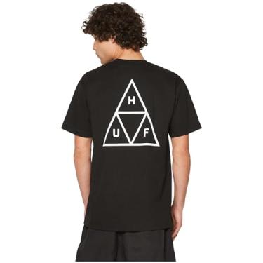 Imagem de HUF Conjunto Triângulo Triplo Camiseta Manga Curta - Preto, Preto, M