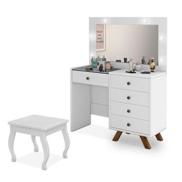 Imagem de Penteadeira 5 Gavetas com Banqueta Lótus