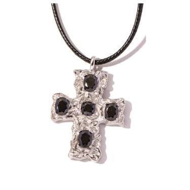 Imagem de PINKFAITH Colar com pingente de cruz de Jesus para mulheres, meninas, religião, fé, zircônia cúbica, banhado a ouro 18K, amizade, irmã, mãe, filha, joias minimalistas, delicadas, presentes BFF, Metal,