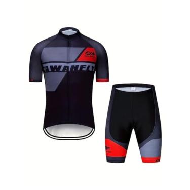 Imagem de Traje de ciclismo masculino moletom de manga curta shorts roupas de ciclismo triatlo equipamento de ciclismo camiseta, Bqxf-0002, G