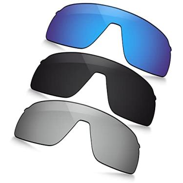 Imagem de TRUSHELL Lentes de substituição polarizadas para óculos de sol Oakley Sutro Lite OO9463 - azul oceano + preto + prata