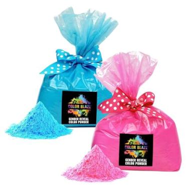 Imagem de COLOR BLAZE Pó Revelador de Gênero para Bebês – Pó Colorido para Burnout de Carros e Motocicletas, Sessão de Fotos, Festa e Festival – Rosa e Azul – Pacote Combo de 2 Sacos – 4,5 kg a granel (2,2 kg