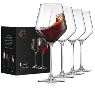 Imagem de JoyJolt Layla Taças de Vinho Tinto Conjunto de 4 Taças de Vinho Italiano, 500 ml