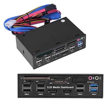 Imagem de Leitor de cartão interno, painel frontal de mídia de 13.3 cm, leitor de cartão tudo-em-1 com HUB USB3.0/2.0 eSATA SATA Multi Card Reader (M2/TF/SD/MMC/MS/CF)