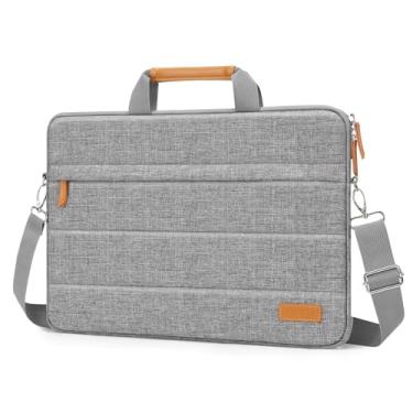 Imagem de MOSISO Bolsa de ombro para laptop, bolsa para computador de 15,6 polegadas compatível com MacBook de 16 polegadas, HP, Dell, Lenovo, Asus, Razer Notebook, bolsa carteiro acolchoada com bolso frontal