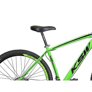 Imagem de Bicicleta Aro 29 KSW XLT em Aluminio 6061 com Freio a Disco, Garfo de Suspensão 80mm de cursor com 21 Marchas Relação 3x7,21,Preto Verde Verde Claro