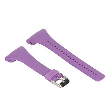 Imagem de Adequada para relógio Polar FT4 feminino e masculino, pulseiras Polar FT7, pulseira de substituição de silicone ajustável elegante para monitor de frequência cardíaca Polar FT4/FT7 (roxa)