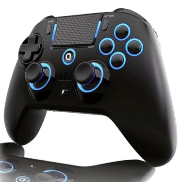 Imagem de QRD Spark N5 Wireless Controller for PS4 Pro Slim PS3 PS2 Steam Deck PC Windows Mac iOS Android TV Box, Halleffect Gamepad Joystick with 3.5mm Audio Port+Speaker+Mic, Macro N1+N2, Turbo Speed Up