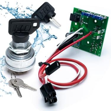 Imagem de HD Switch O módulo de chave de ignição AM122913 serve para John Deere com 2 chaves de guarda-chuva e 2 chaves padrão e interruptor de ignição substituível