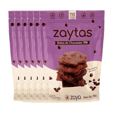 Imagem de Kit 6X: Biscoito Zaytas Gotas de Chocolate Sem Glúten Zaya 80g