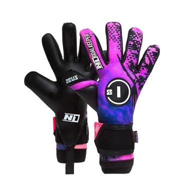 Imagem de N1 Goalkeeper gloves Zeus UGT+ Luvas de Goleiro para Adultos para Futebol Profissional Ultraleves e Ajustáveis. De Látex Alemão com Fecho de Dupla Fita. Agarre Extremo e Antiderrapante. Roxo. 8