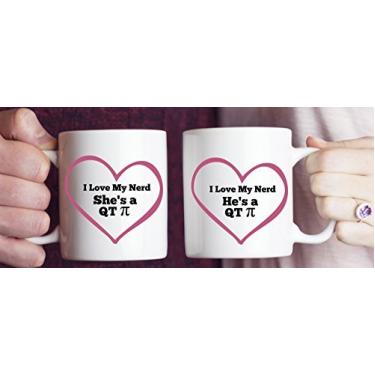 Imagem de Conjunto de canecas nerd - I Love My Nerd - Caneca Pi Day - Canecas para nerds - Nerdy Mugs Science - Presentes nerd