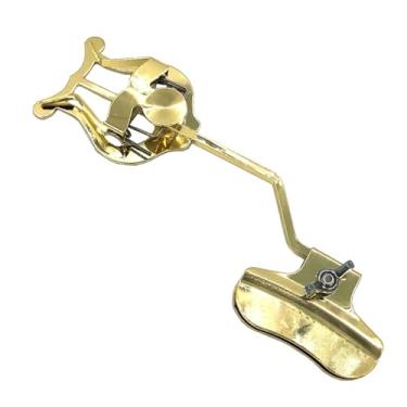 Imagem de TUOREN Clipe de suporte de partitura de trombone para trompete, lira de marcha de metal para trombone para banda marcial, iniciante, praticando ouro