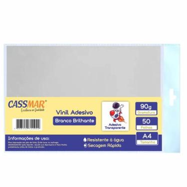 Imagem de Vinil Adesivo A4 70g Transparente Brilhante Laser 50 Folhas - Cassmar