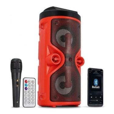 Imagem de Caixa Som Bluetooth Portátil Com Alça D-S13 Vermelha Grasep