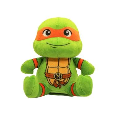 Imagem de design LAB, Inc. Mercadoria oficial da Tartaruga Ninja Teenage Mutant | TMNT Toys Brinquedo de pelúcia para cães | Michelangelo | Bicho de pelúcia para brincadeiras interativas