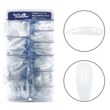 Imagem de Unhas Postiças Bailarina Transparente, 500 Unidades, Arte Sedução