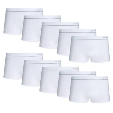 Imagem de Cuecas Sunga Lupo Kit Com 10 Microfibra Sem Costura, Branco, P