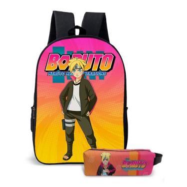 Imagem de Kit Mochila com Estojo Escolar Anime Personagem Boruto Two Blue Vortex